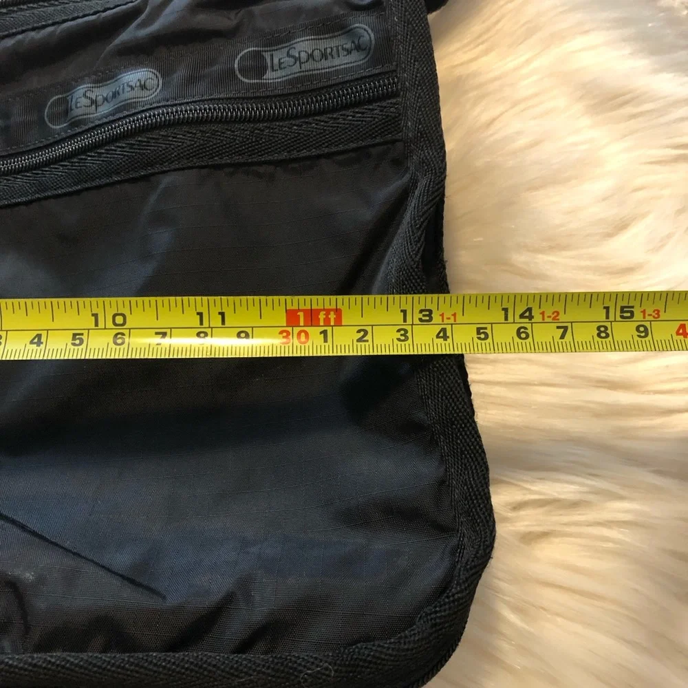 Lesportsac black nylon crossbody shoulder handbag purse - Picture 7 of 8